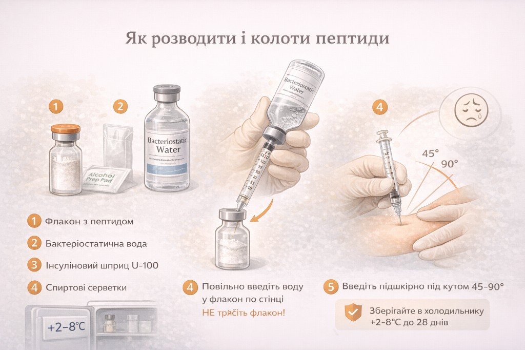 Ілюстрація до інструкції з розведення та введення пептидів